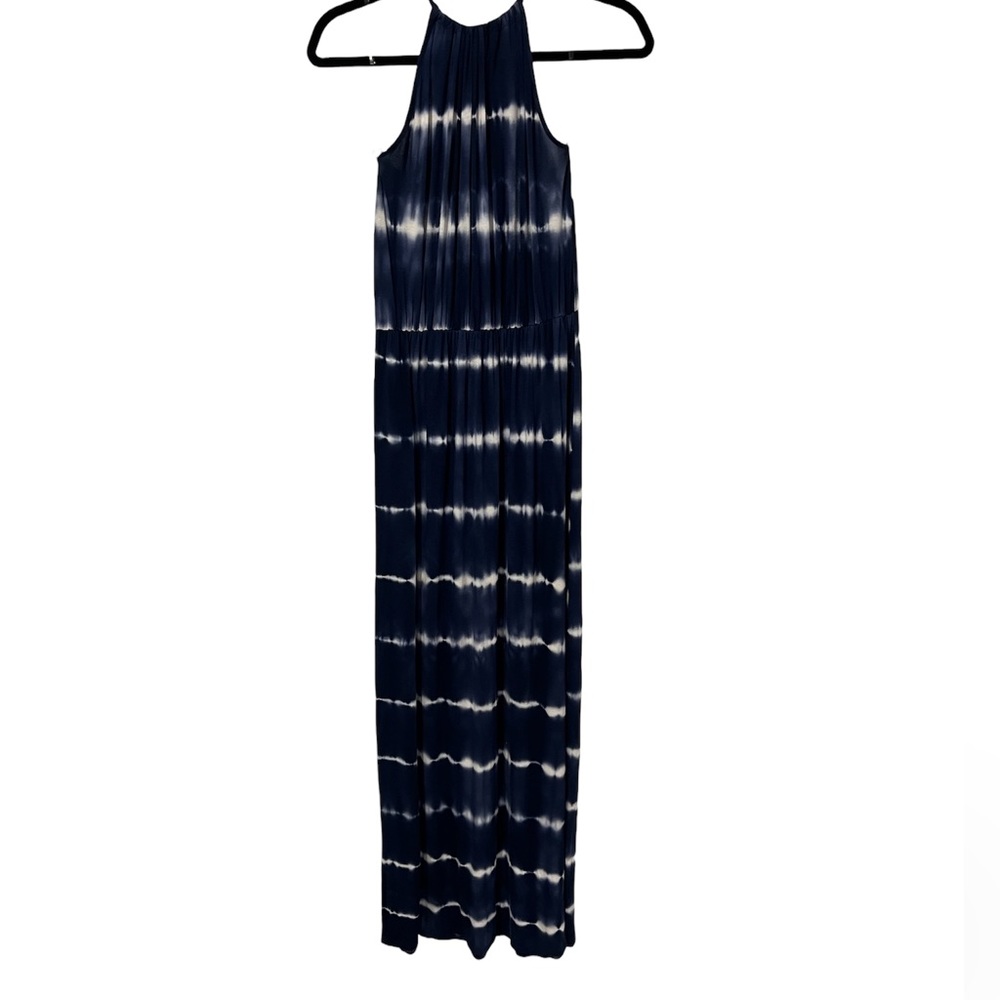 Blue Tie-Dye Halter Maxi Dress (S)